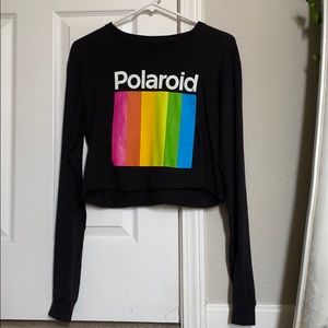 Cropped Long-Sleeve Polaroid Shirt